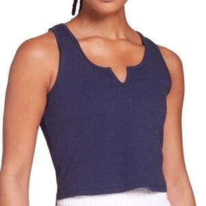 NWT DSG Women’s Notch Rib Tank in Ink-spot Blue size L